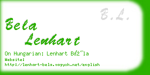 bela lenhart business card